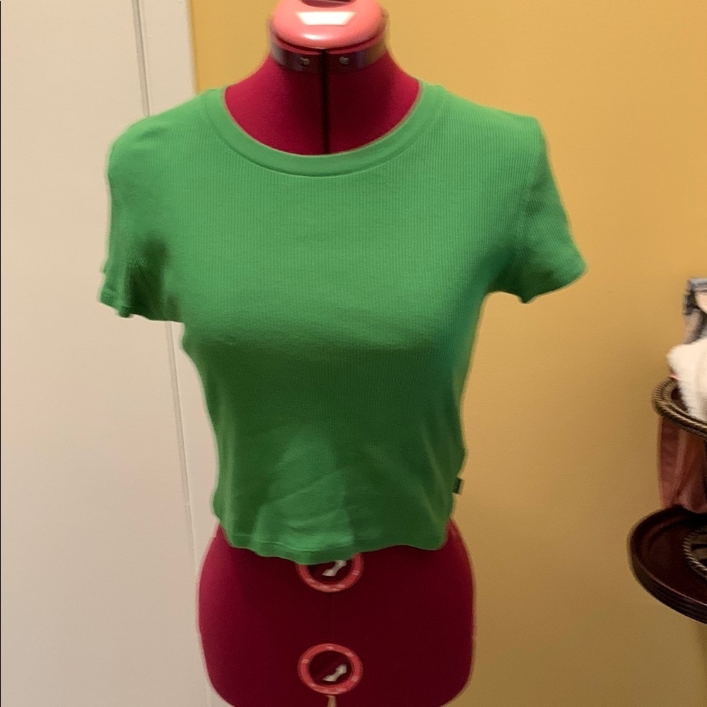 TNA Green Women's Ribbed Crop Top